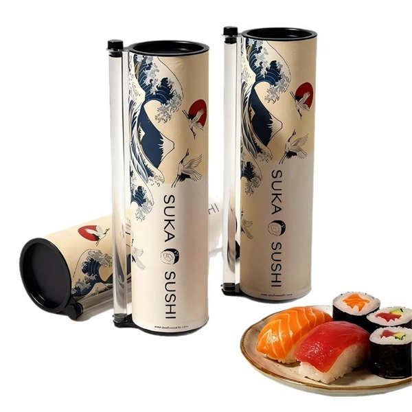 ESTICK Sushi Tools Push{0}}Papír tubusok fedéllel Élelmiszer minőségű Sushi Push Pop tartály